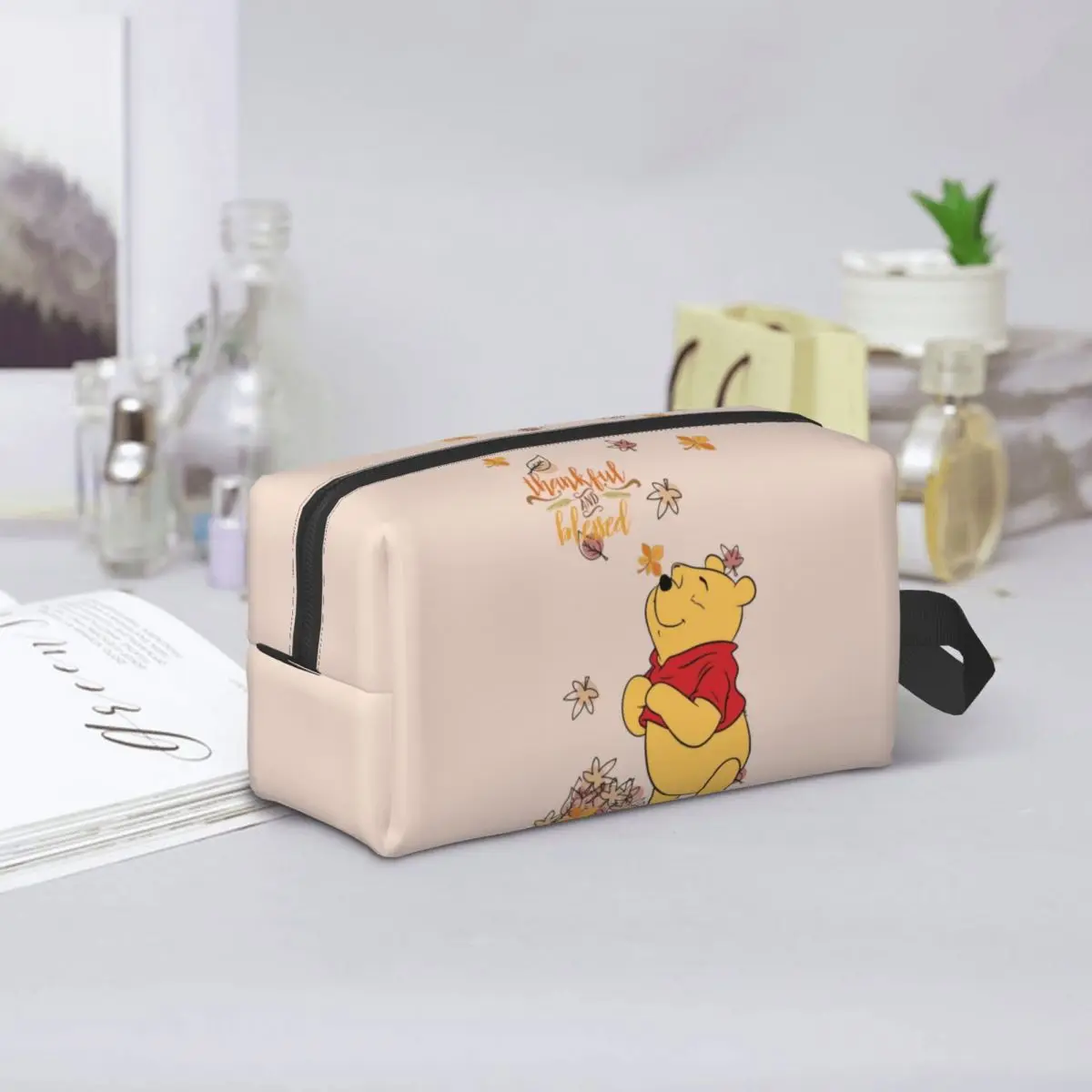 Custom Winnie Pooh Bear Manga Cosmetic Bag Women Fashion Large Capacity Makeup Case Beauty Storage Toiletry Bags