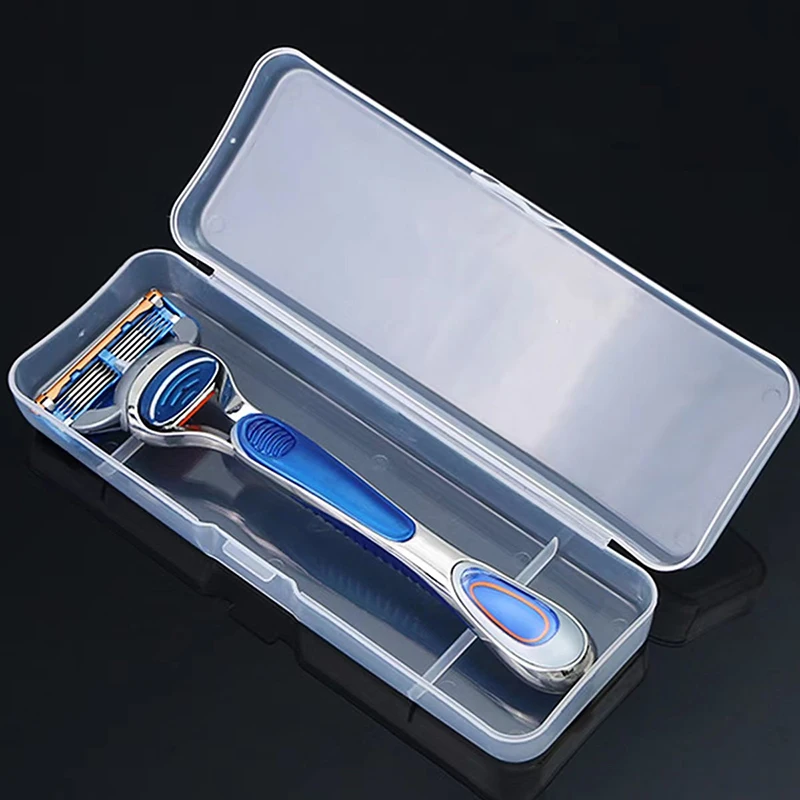 Men Universal Shaver Storage Box Handle Box Full Transparent Plastic Case Razor Boxs Eco-Friendly PP Shaving Box High Quality