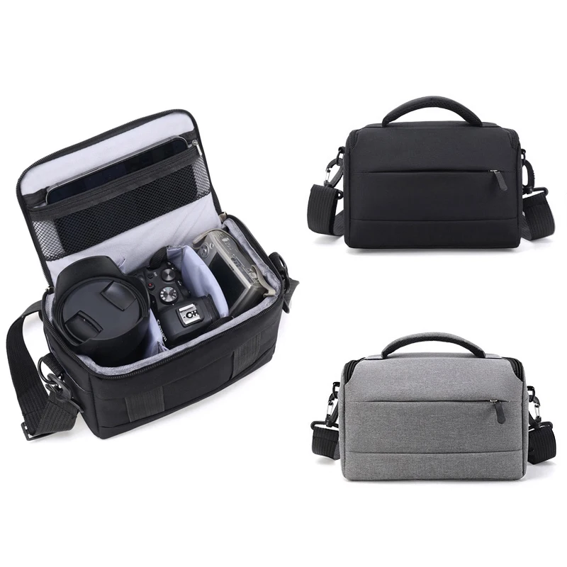 Tragbare, stoßfeste DSLR-Kamera-Umhängetasche, wasserdicht, großes Fassungsvermögen für Canon, Nikon, Sony, spiegelloses Kamera-Zubehör