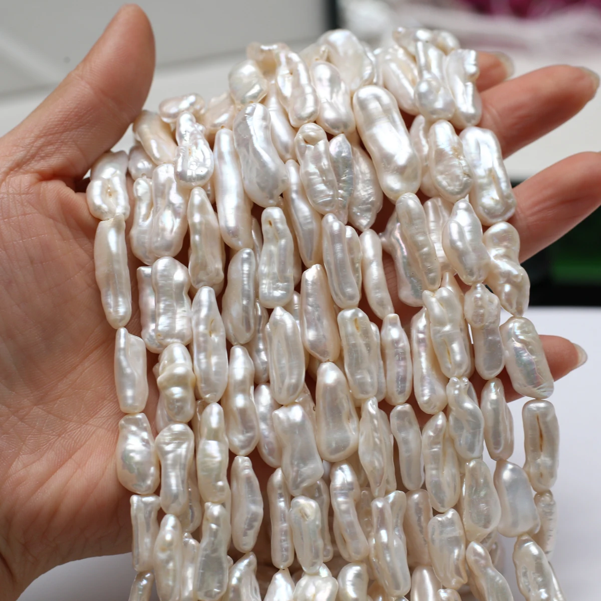 

White Pipa Beads Natural Freshwater Pearls Loose Beads for Jewelry Making Supplies DIY Necklace Bracelet Earrings Accessories