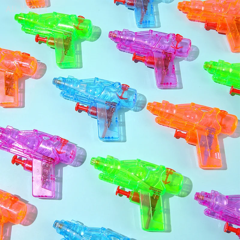 1/5 Uds Mini pistolas de agua transparentes de plástico pistolas de agua juguete para niños Color al azar para piscina de playa al aire libre