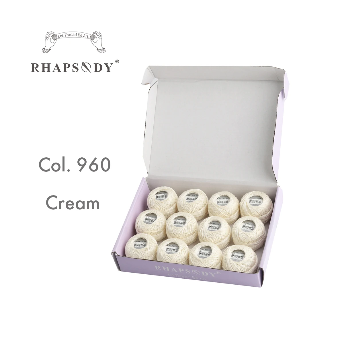 Rhapsody-Größe # 8 Perlen-Baumwoll-Häkelfaden-Stickerei, doppelt merzerisierte lange Stapel, ägyptische Baumwolle, NEUE FARBEN, 12 Bälle pro Box – Detail 10