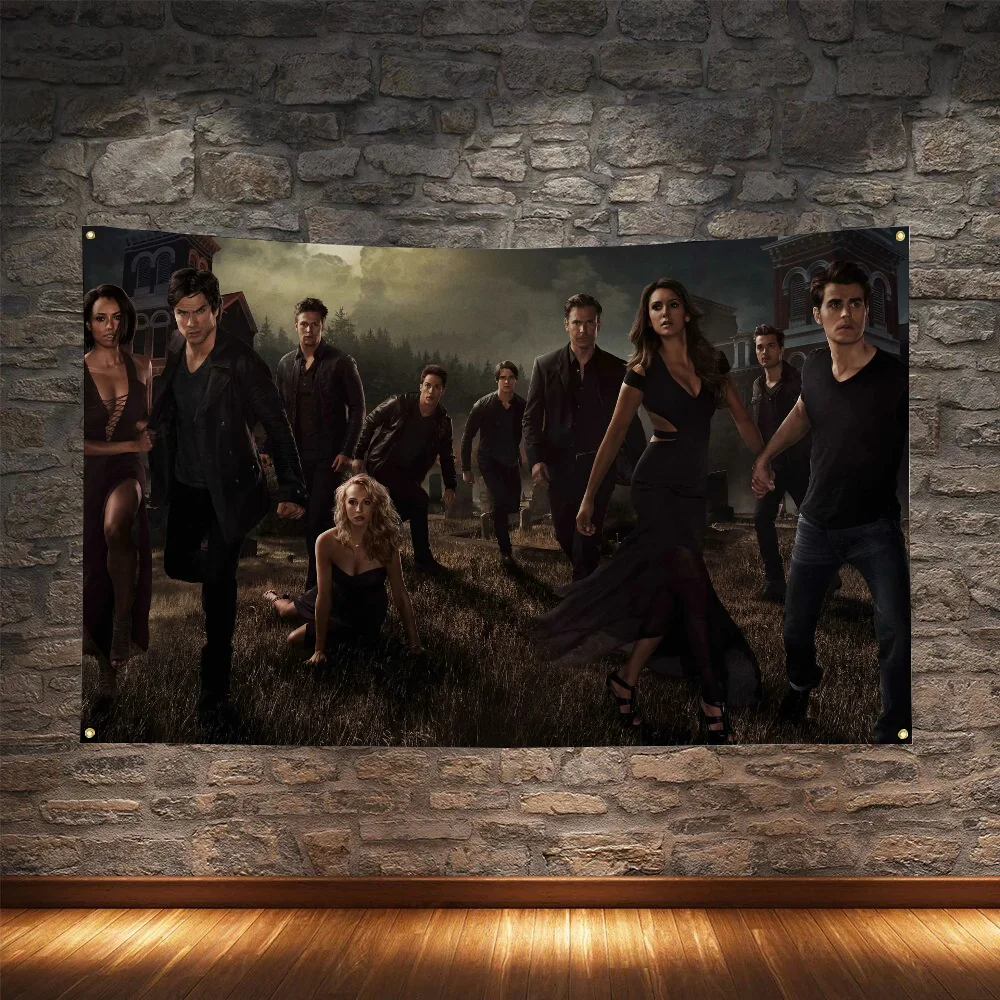 N-New The Vampire Diaries TV Advertising Flag to Hang Interior Decoration Outdoor Decorations World Flags and Banners Home Funny