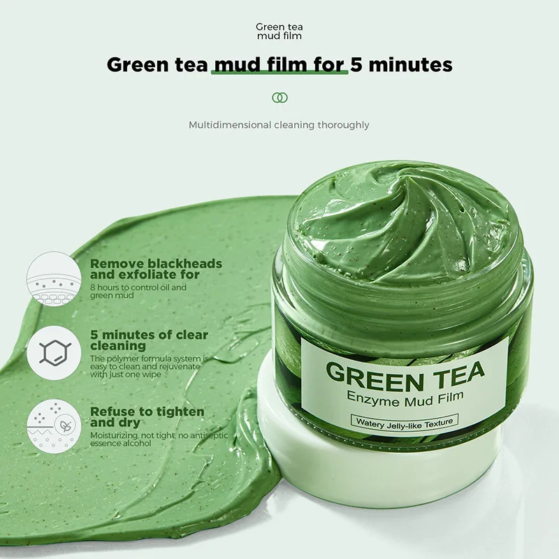 

DJBS Green tea enzyme mud film cleaning, deep moisturizing, blackhead removing, mouth closing, yellowing removing, facial mask