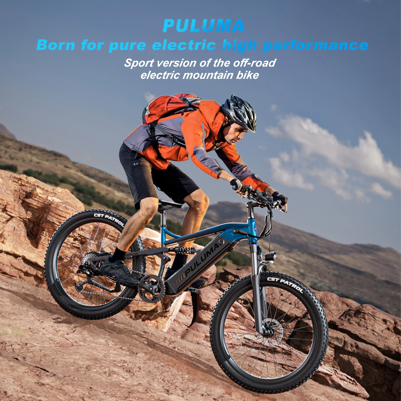 Puluma Ph001 Elektrofahrrad für Erwachsene 1000W Motor 48V20AH Batterie 30Km/h Höchstgeschwindigkeit 150Km Reichweite 27,5 Zoll Reifen Stoßdämpfer Offroad Hydraulische Bremse