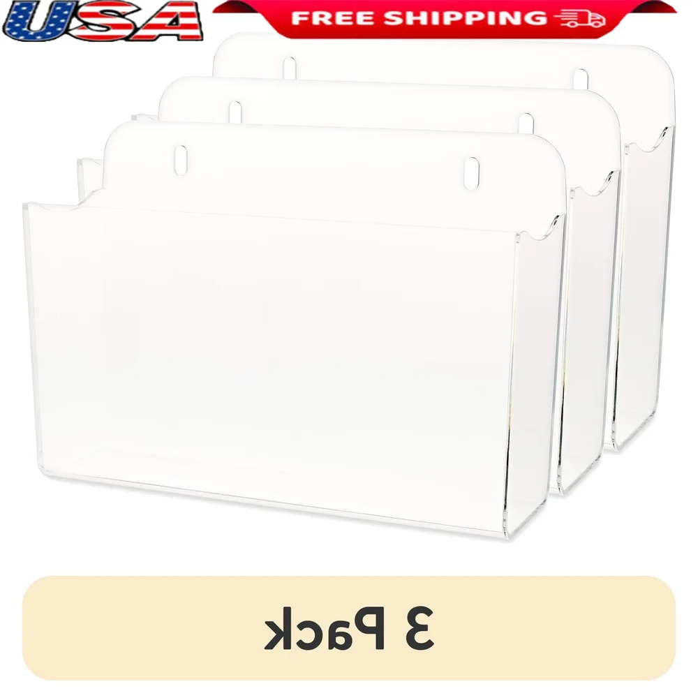 

Прозрачный акриловый настенный карманный органайзер для файлов, современное настенное крепление, прочный, компактный дизайн, универсальное использование, легкое удаление этикеток