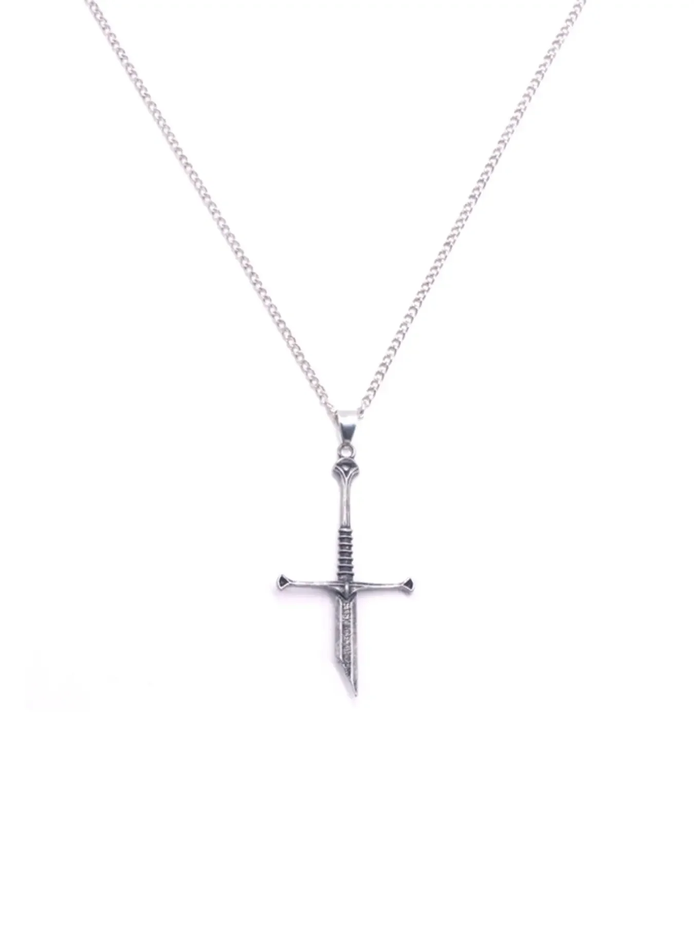 Sword Design Pendant Necklace, Cross Charm Necklace, Dainty Cross Necklace, Trendy Charms Necklace, Casual Style Necklaces, Fashion Jewelry for Party, Daily Clothing Decor, Trendy All-match & Exquisite Jewelry for Birthday Gift