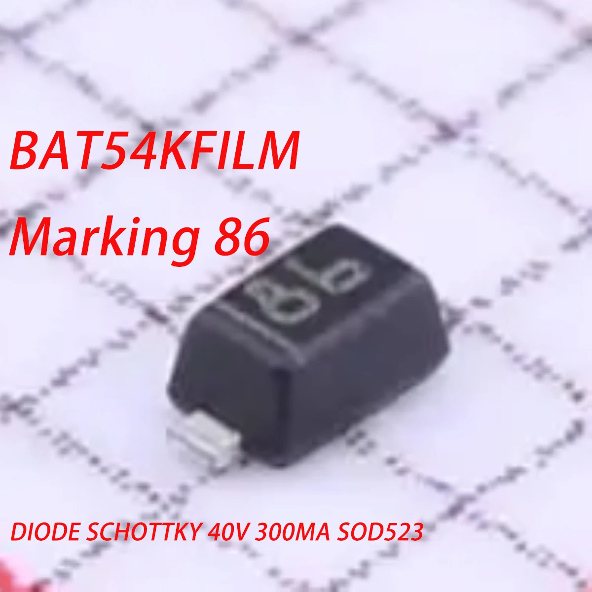 

20 шт. BAT54KFILM Marking 86 SOD-523 НОВЫЕ оригинальные диоды Шоттки 900 мВ при 100 мА, 40 В при 1 мкА при 30 В, 300 мА при 0,3 А, малосигнальные диоды Шоттки