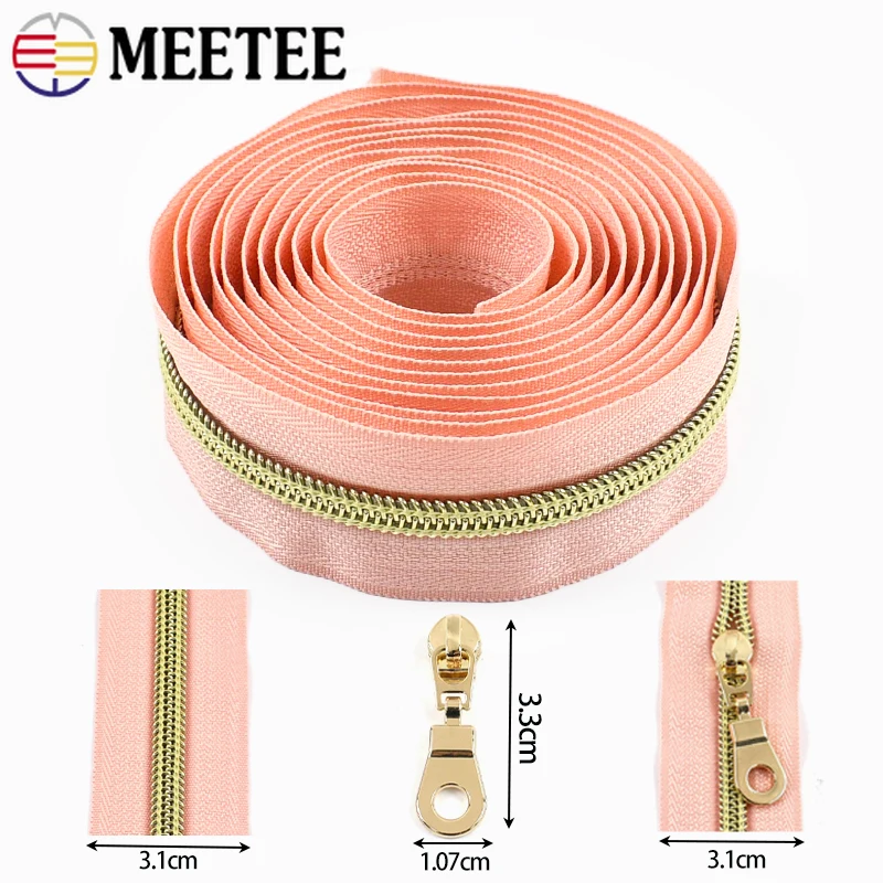 1-10M 5# Nylon Zippers Tape By The Meter For Sewing Garment Bag Zipper Slider Closure Zip Decor Zips Repair Kit DIY Accessories