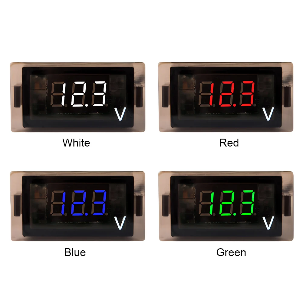 تيار مستمر 12-24 فولت فولت جهاز قياس الجهد الكهربائي الرقمي الصغير LED سيارة الفولتميتر مقاوم للماء الجهد متر فاحص الكاشف لسيارة دراجة نارية قارب RV