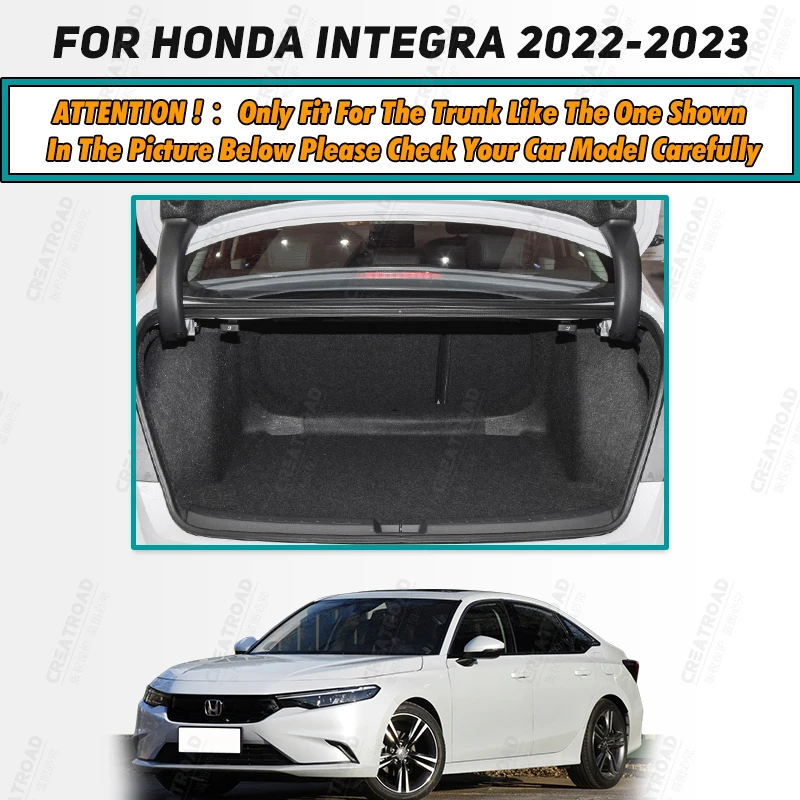 Auto Full Coverage Trunk Mat For HONDA Integra 2022 2023 Leather Car Boot Cover Pad Cargo Liner Interior Protector Accessories