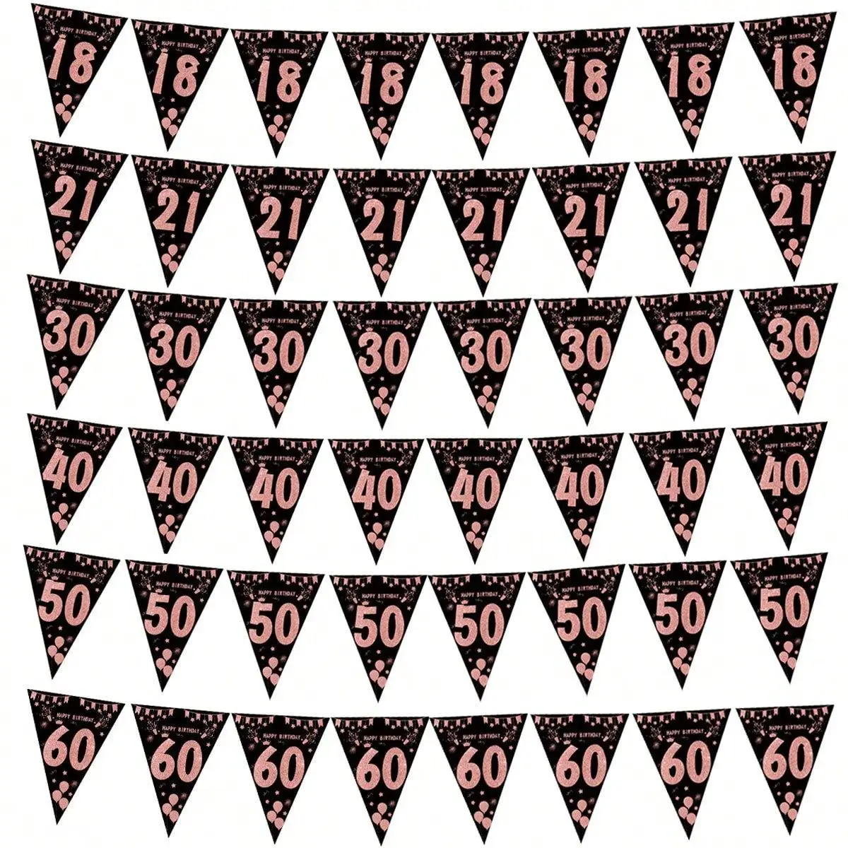 1 STÜCK 18 30 40 50 60 Jahre Alles Gute zum Geburtstag Roségold Banner Streamer Party Kulissen Dekoration Erwachsene Geburtstag Anniversaire