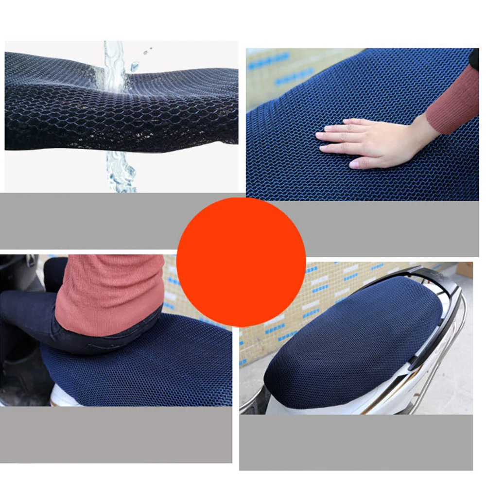 

Motorcycle Sunscreen Seat Cover Xxl Waterproof Blue Elastic Heat Insulation Cushion Small Holes Breathable Anti-Slip Sun