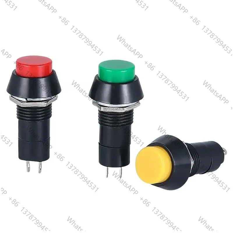 100pcs/lot PBS-11 12mm 250V 3A Push Button Switch Metal Tactile Micro Interruptor Bouton Poussoir PBS-11A PBS-11B