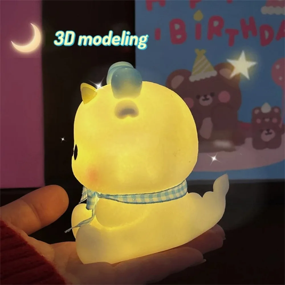 2024 Cartoon Dragon Night Light Year Of The Dragon Led Night Lamp With Gift Bag Children Kid Bedroom Decoration Gift