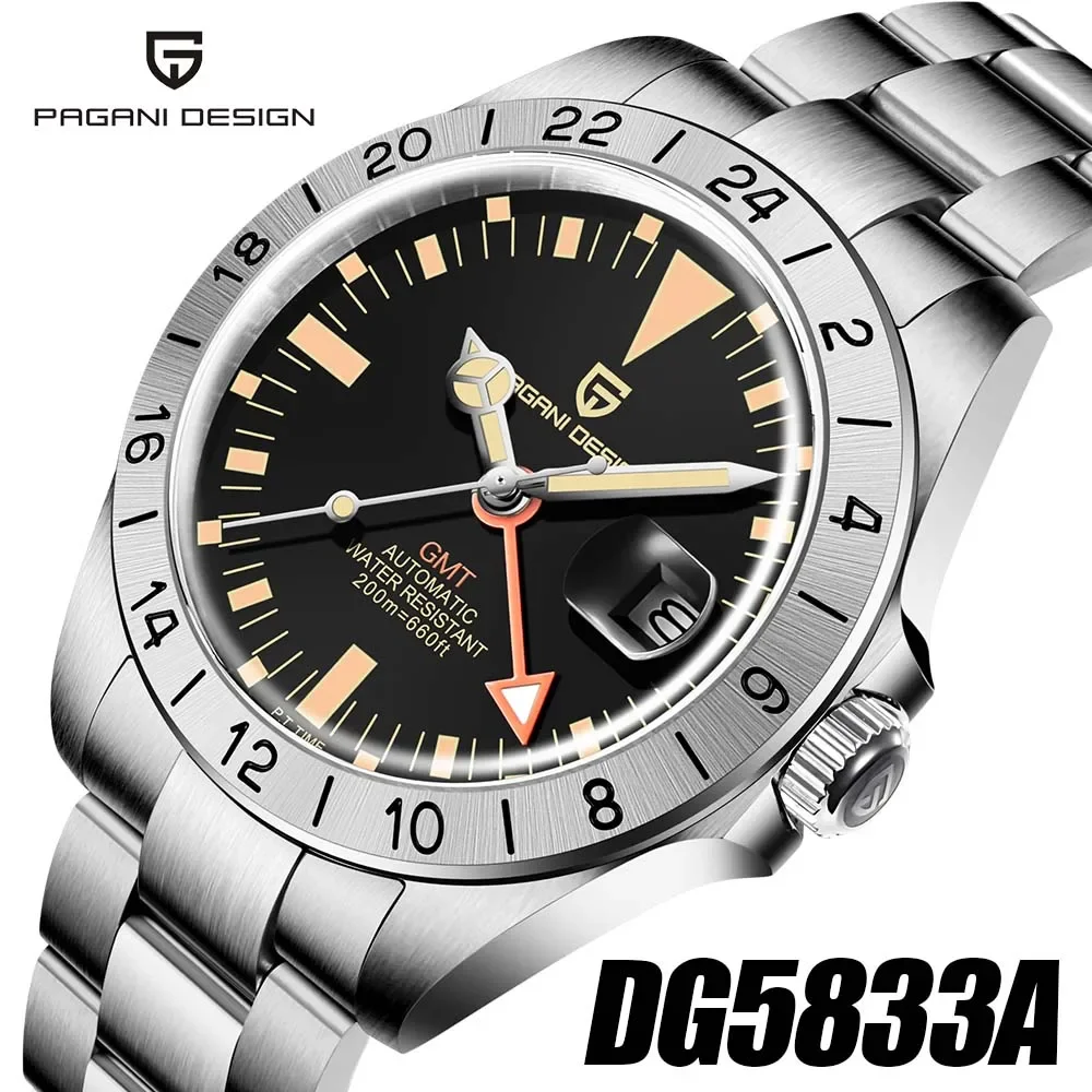 PAGANI DESIGN Fashion Upgraded Edition Automatic Mechanical Men's Watch Stainless Steel Waterproof Diving reloj hombre PD1693