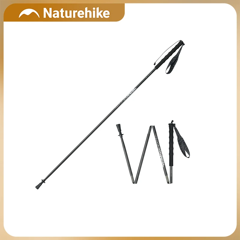 Naturehike Yingfeng EXT Ultralight Carbon Fiber Folding Trekking Poles Quick‑Lock Portable Hiking Sticks Tail Running Climbing