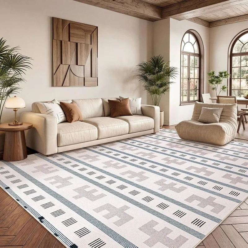 

Геометрический марокканский ковер в стиле бохо для гостиной, складной, машинная стирка, противоскользящий коврик для кофейного столика, мягкий прикроватный коврик для спальни