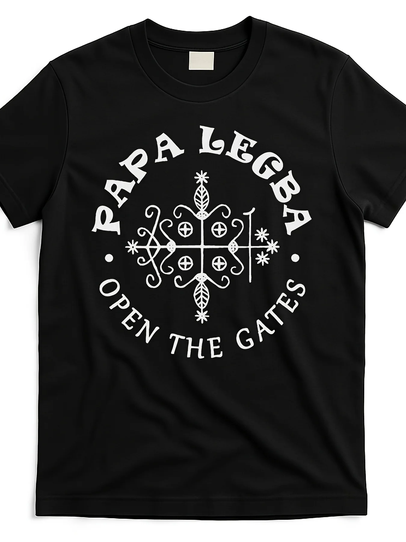 Camiseta Papa Legba Véve Open the Gates Haitan Voudou Loa Atr 100% algodón cuello redondo manga corta verano Casual camiseta para hombre
