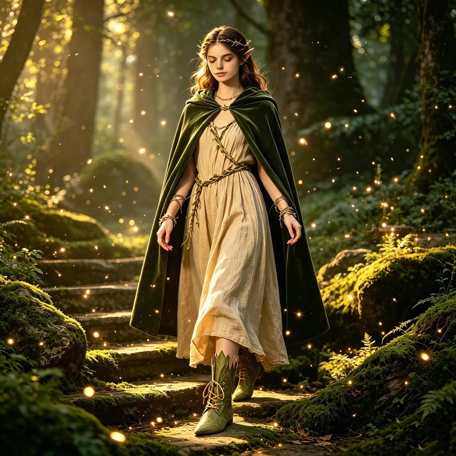 Women Elf Costume Shoes Pointed Toe Renaissance Gothic Fairy Witch Cosplay Boots Pu Leather Tree Spirit Leaf Boots for Halloween