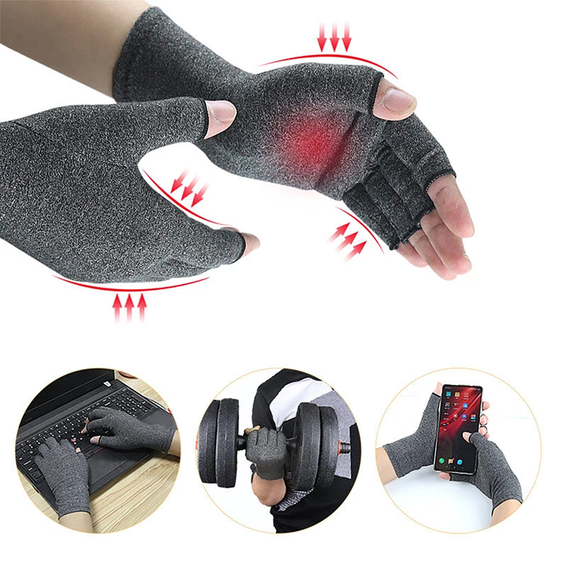 

1pc Arhtitis Gloves Men Women Therapy Compression Gloves Hand Arthritis Joint Pain Relief Health Care Half-finger Wrist Gloves
