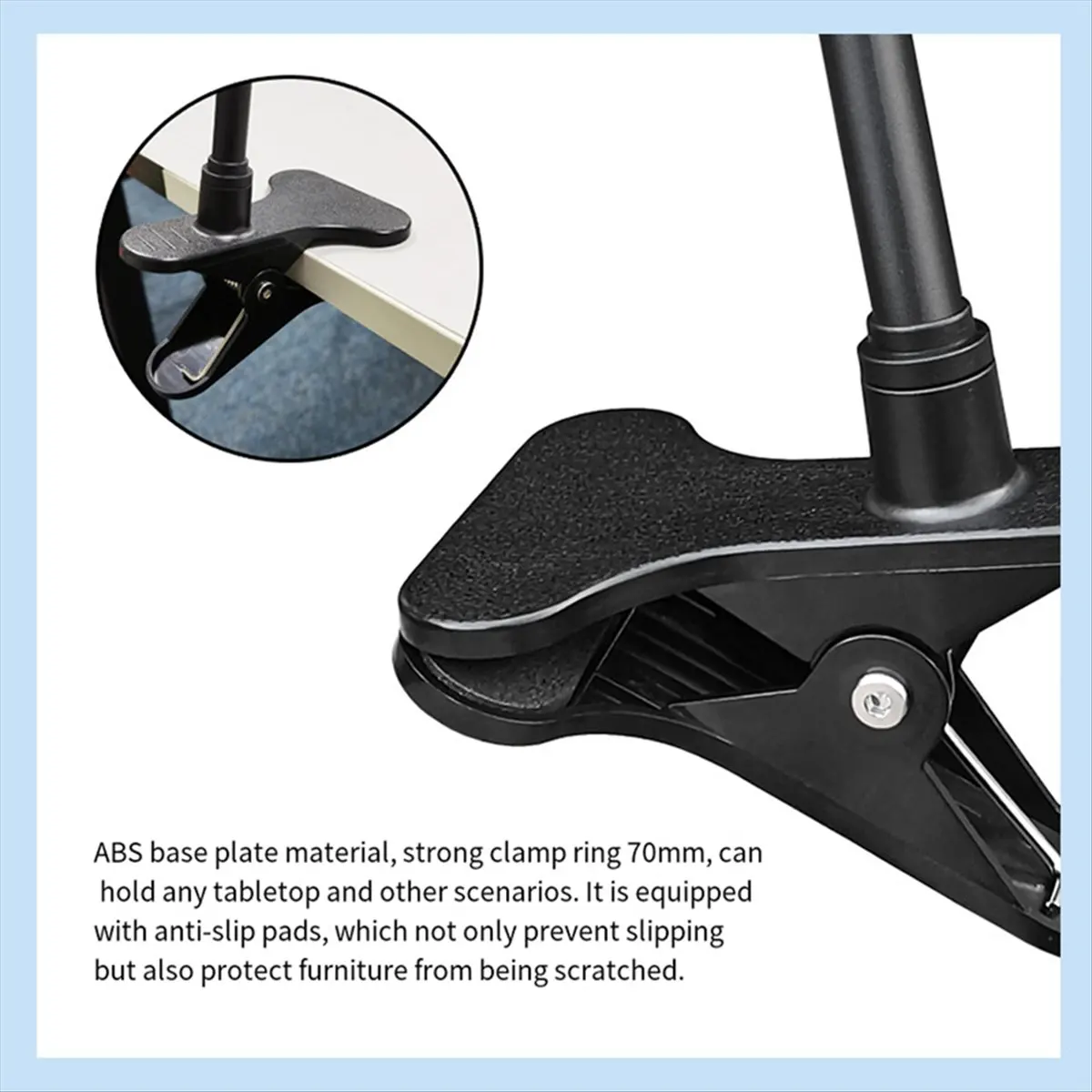 A49T Universal No Punching Clip Mount Webcam Stand Attaches to Crib for Baby Monitor Home Flexible Twist Mounting Bracket B