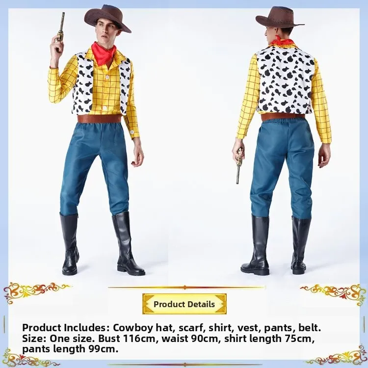 أزياء الهالوين للزوجين زي رعاة البقر الغربي النسخة النسائية لعبة S Woody مرحلة الأداء الاسمية موضوع Dr Code #3