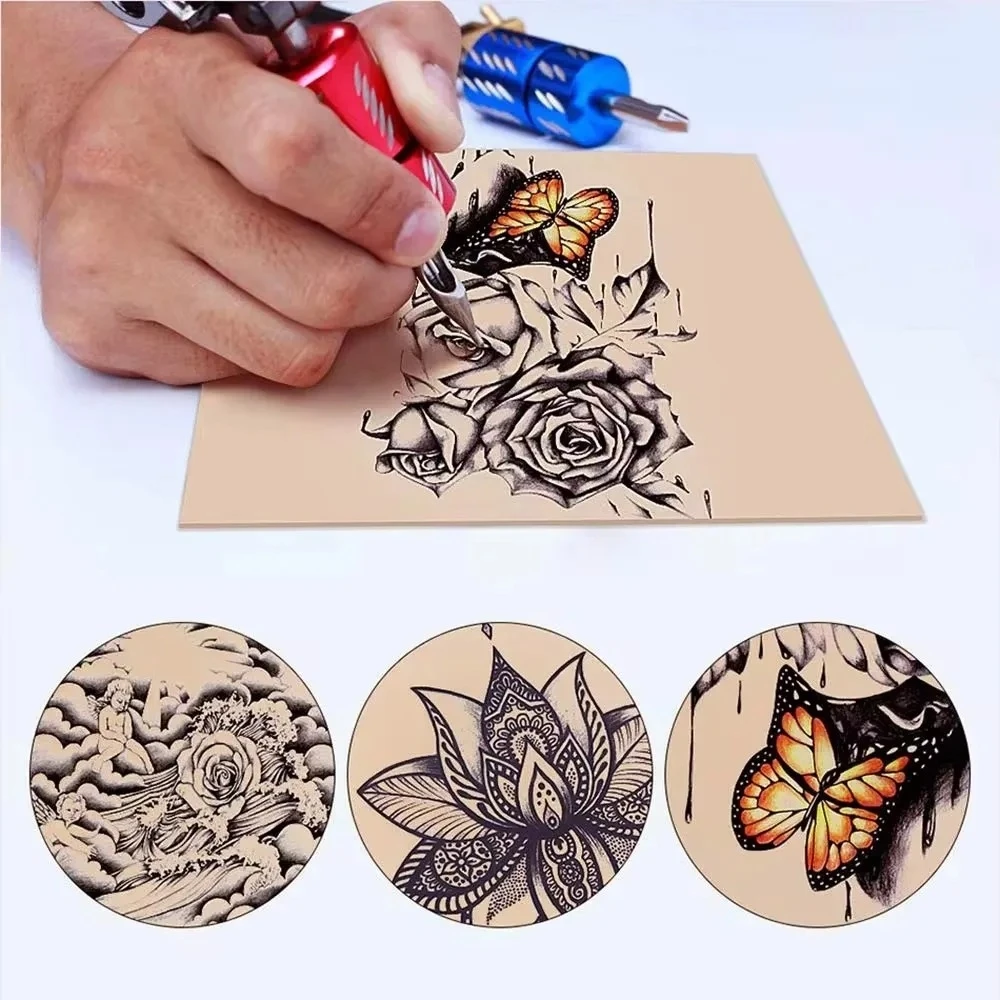 1MM Thick Tattoo Practice Skin Blank Double Sides Silicone Fake Skin Beginner Practice Skin Accessories,19x14CM,Pink Skin Color