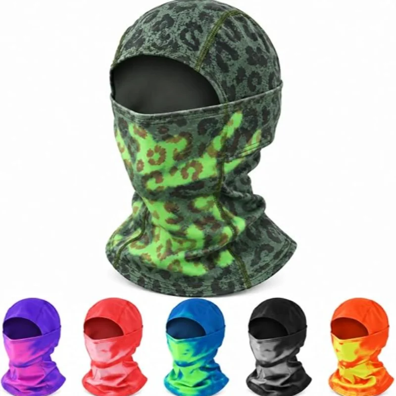 Fashion Gradient Tie Dye Balaclava Heat Reactive Color Changing Full Face Mask Soft Stretchy Breathable Windproof For Motorcycle