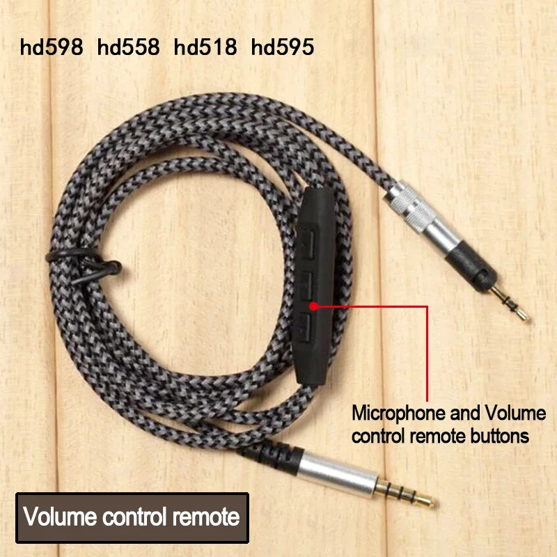 Headset Replacement Cable for Sennheiser HD598 HD558 HD595 HD518 Headphone Earphone Wire 3.5mm to 2.5mm Stereo Bass Audio Cable