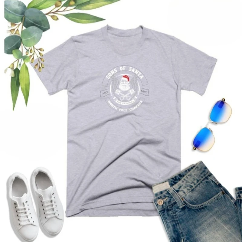 أبناء سانتا تي شيرت القطب الشمالي الفصل دراجة نارية نادي MC سانتا كلوز مضحك عيد الميلاد عيد الميلاد عيد الميلاد المشجعين هدية الرجال المحملة الأعلى #3