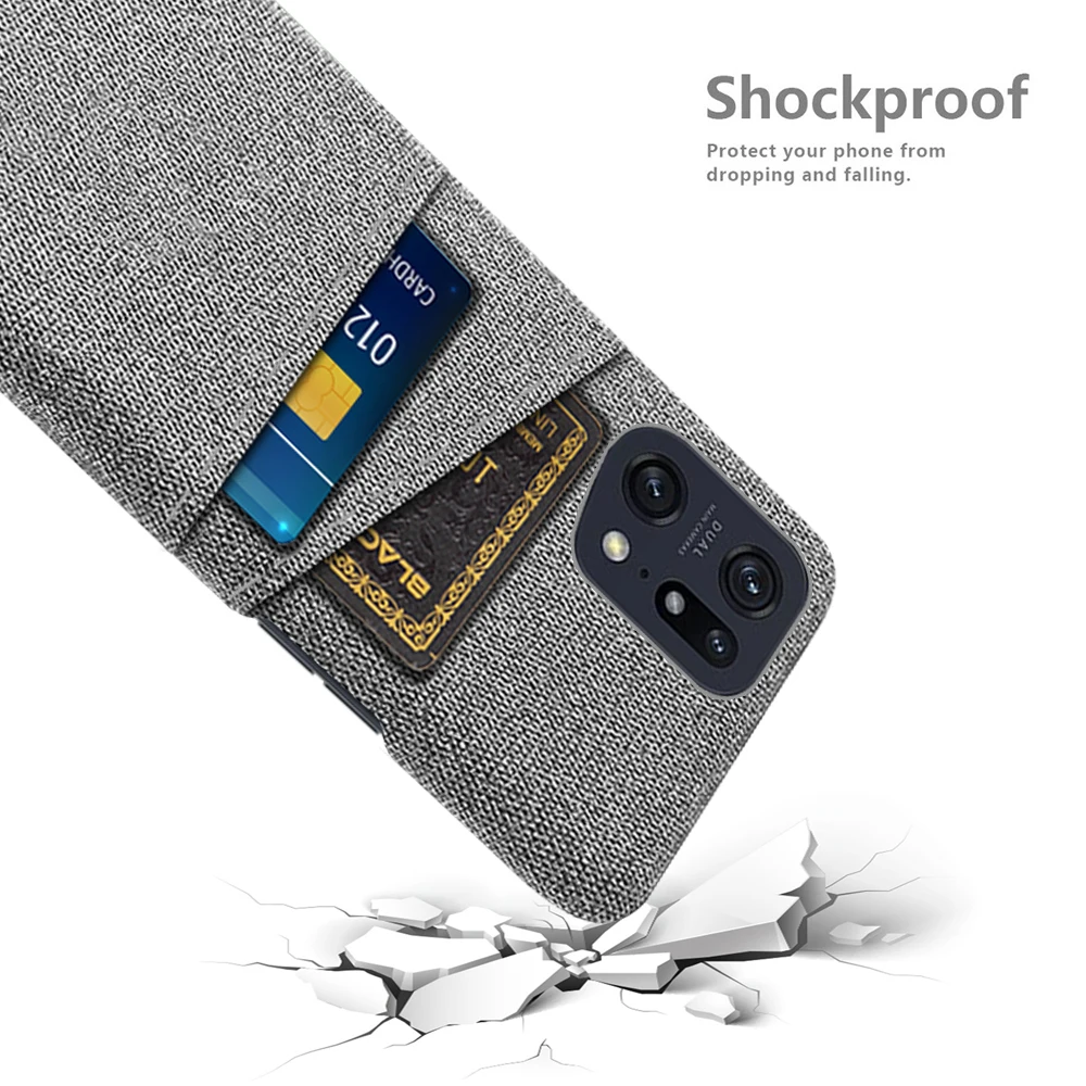 For OPPO Find X5 Pro Case OPPO Find X3 X5 Pro Cover Cases Dual Card Fabric Cloth Luxury Business Coque For OPPO Find X5 Pro Capa