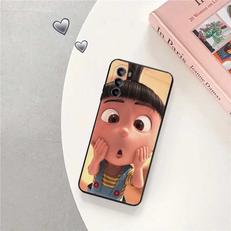 Black Soft Phone Case for Motorola G32 G50 G51 5G G60 G71 G22 G52 G72 G53 G73 G60S Moto G9 Power My Fluffy Unicorn Agnes Cover