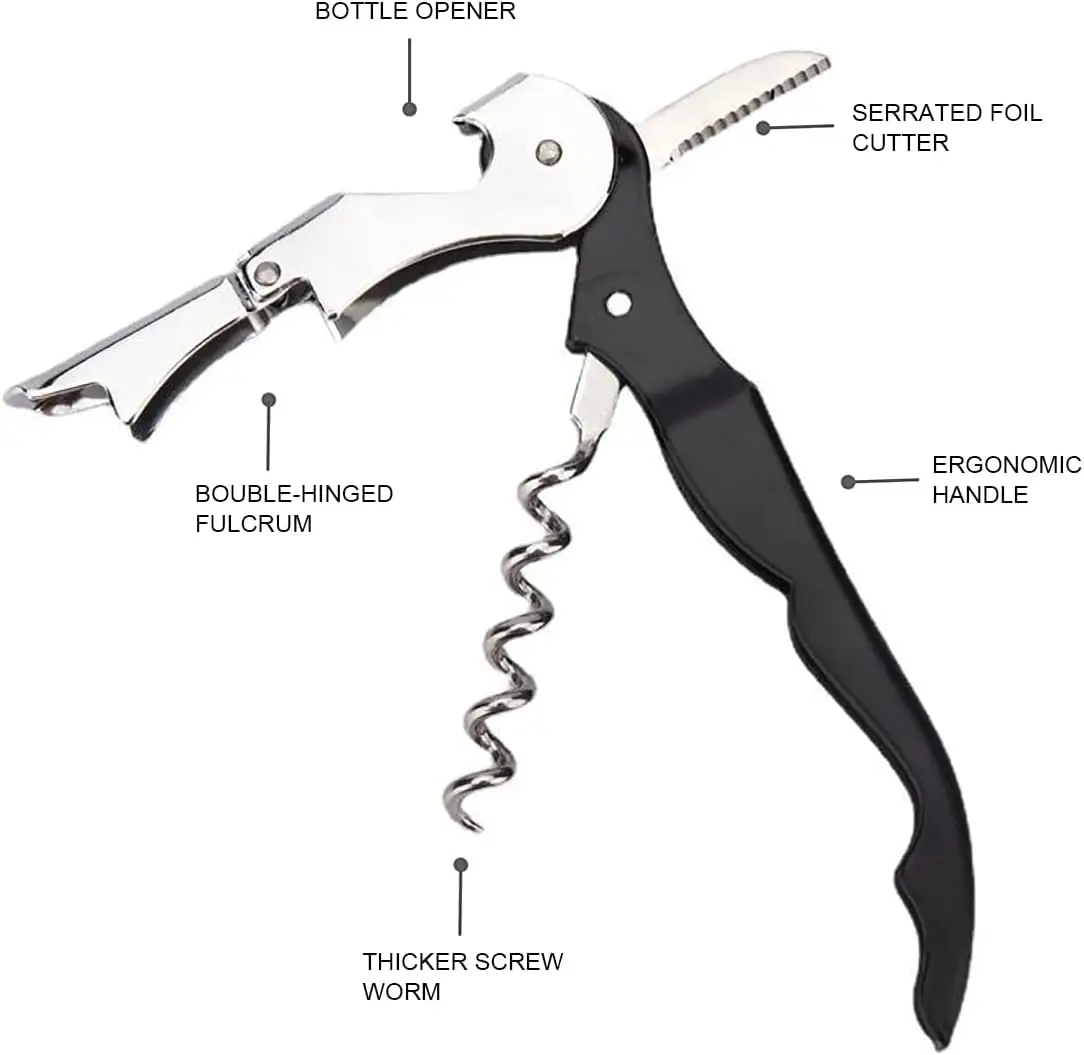 410 Waiter Corkscrew Professional Wine Opener with Foil Cutter,Manual Wine Bottle Opener for Servers, Bartenders and Waiter