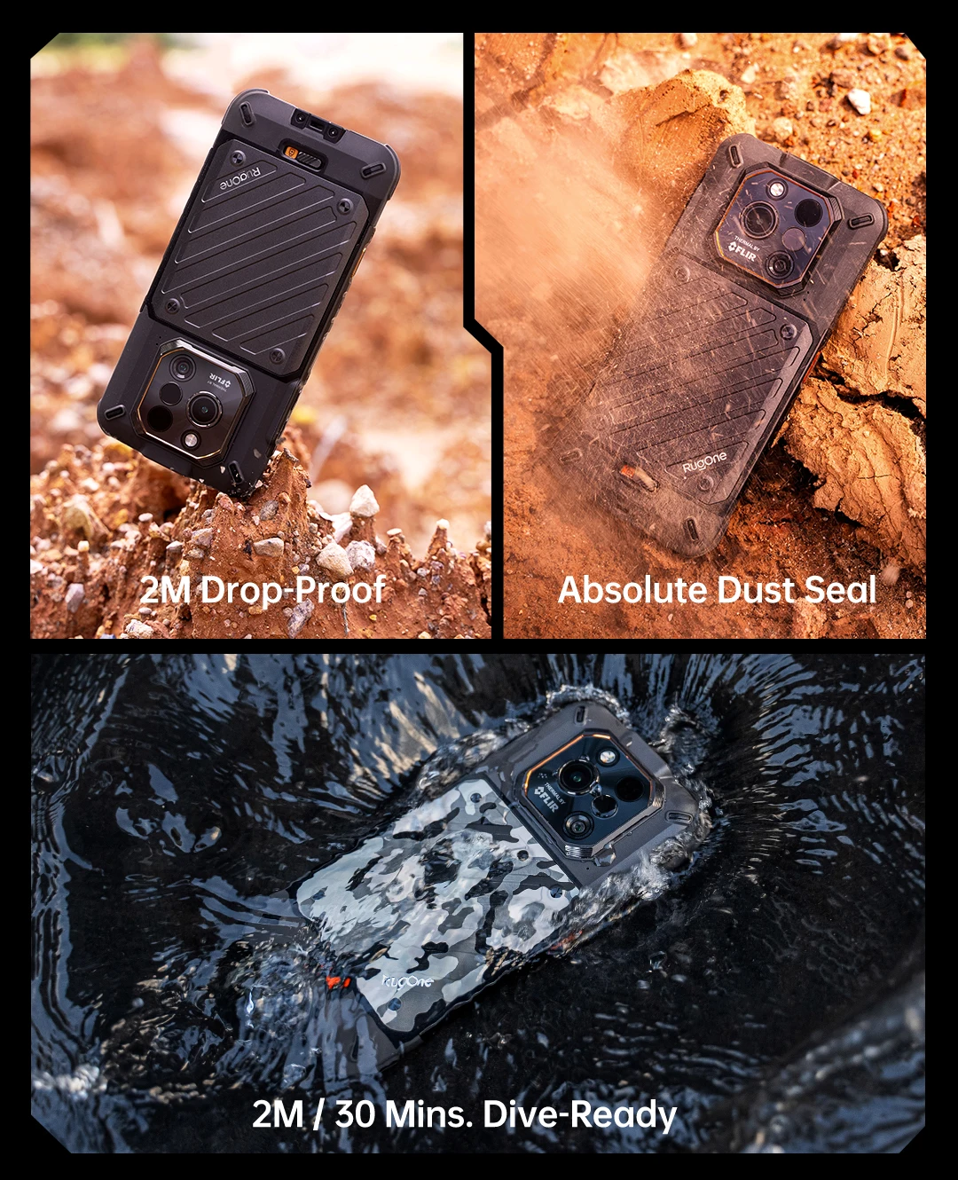 Ulefone RugOne Xever 7 Pro 5G Rugged Phone Thermal Imaging Android 15 Smartphone 512GB ROM 12GB RAM 120Hz AMOLED NFC 5500mAh