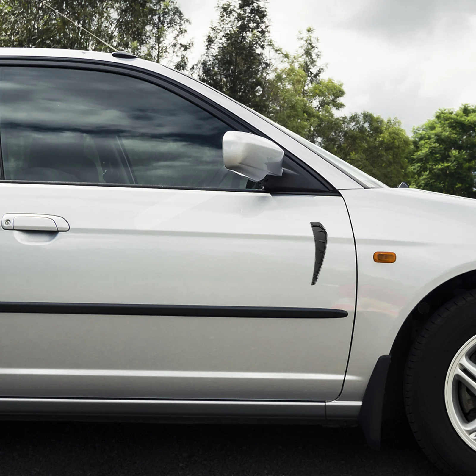 ملصقات فتحة تهوية غطاء السيارة باللون الأسود غير اللامع لتدفق الهواء الجانبي للسيارات لتعديل غطاء محرك السيارة والديكور الخارجي #5