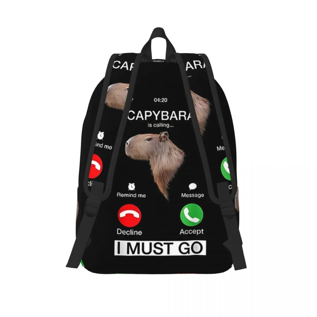 Capybara Is Calling Backpack for Boy Girl Kids Student School Bookbag Daypack Kindergarten Primary Bag Lightweight