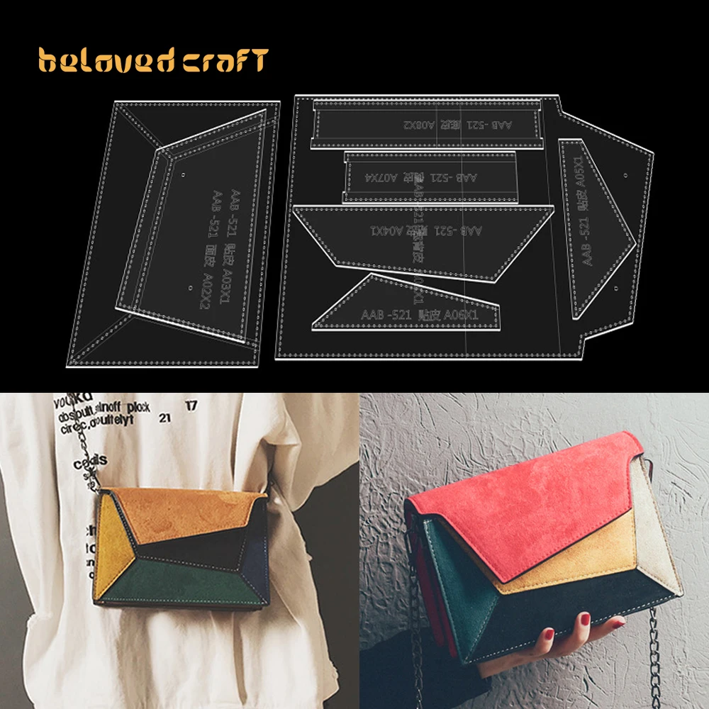 

BelovedCraft-Leather Bag Pattern Making with Acrylic Templates for Accordion Bag, Single-shoulder Crossbody Bag