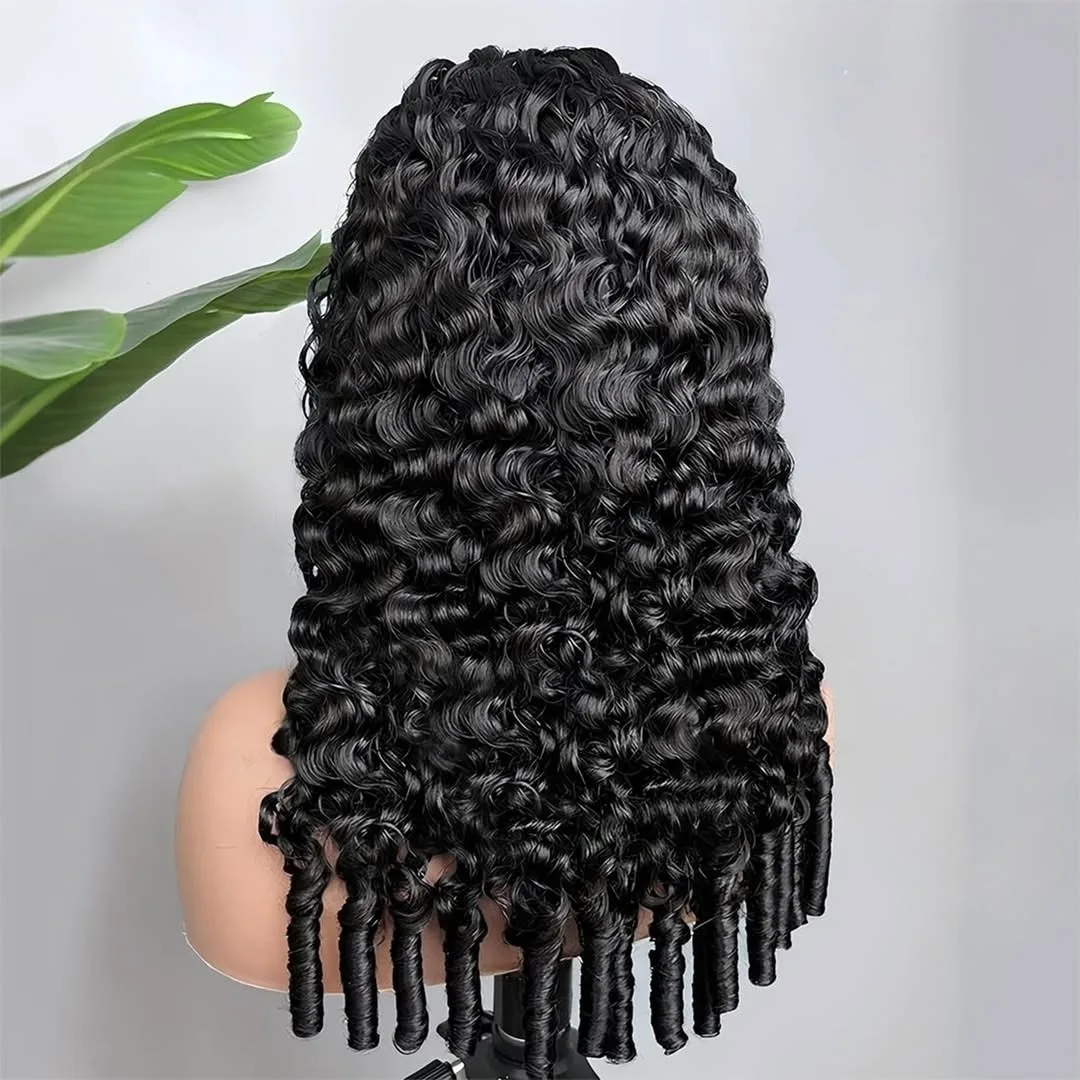 Queenlike 18-34 Inches Burmese Curly 13x4 HD Lace Front Wig Human Hair 250 Density Preplucked Lace Frontal Wigs Human Hair For Women