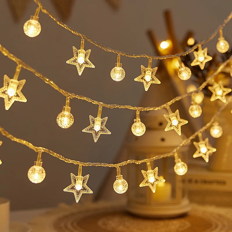 10 متر 80LED ستار سلسلة أضواء البطارية في سلسلة أضواء الجنية مقاوم للماء قابلة للتمديد للداخلية في الهواء الطلق حفل زفاف الديكور #5