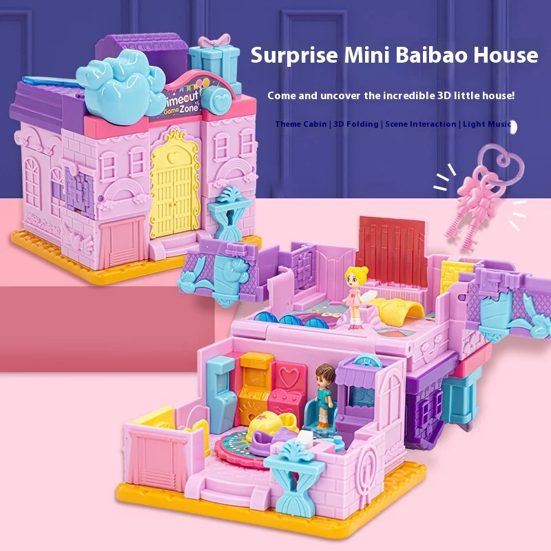 Children'S Mini House Toy Simulation Princess Castle Girls Pretend Play Toys Villa Manor Model Doll House Girl Princess Play Toy