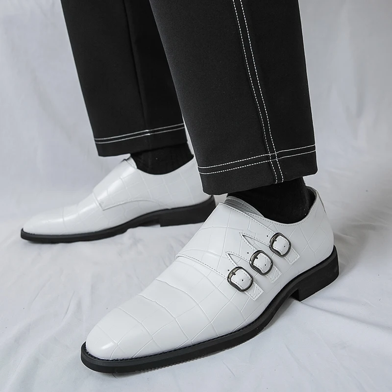 Brand Italian Style Man Business Pointed Leather Shoes Quality Comfortable Casual Loafers Party Wedding Formal Men Leather Shoes