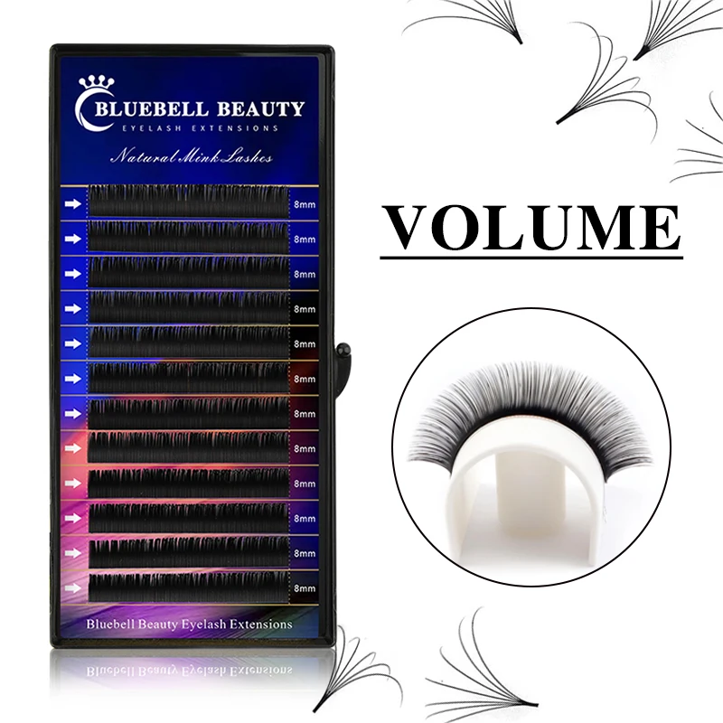 Bluebell Beauty Faux Mink Lashes Individual Eyelash Russian Volume Makeup Eyelashes Professionals Soft Classic Eyelash Extension