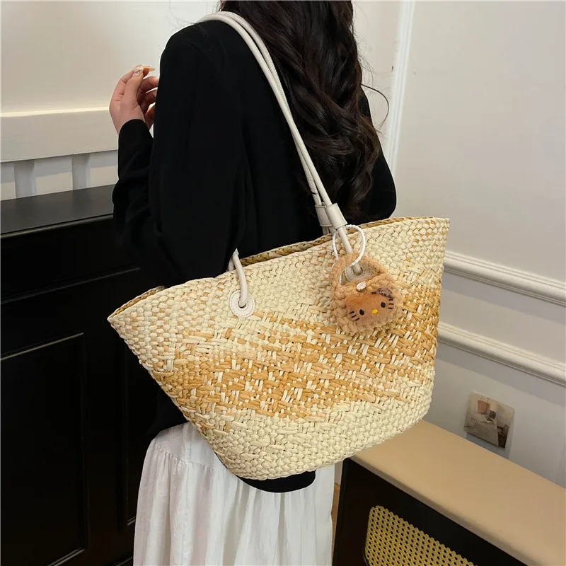 

New Women's Braided Straw Bag Bohemian Shoulder Bag Handmade Rattan Purse Beach Tote Crossbody Bag Eco Friendly Summer Fashion