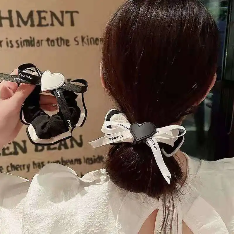 Korean Style Satin Silk Double Cloth Satain Large Scrunchies Hair Accessories for Women Simple High-end Elastic Bands for Girls