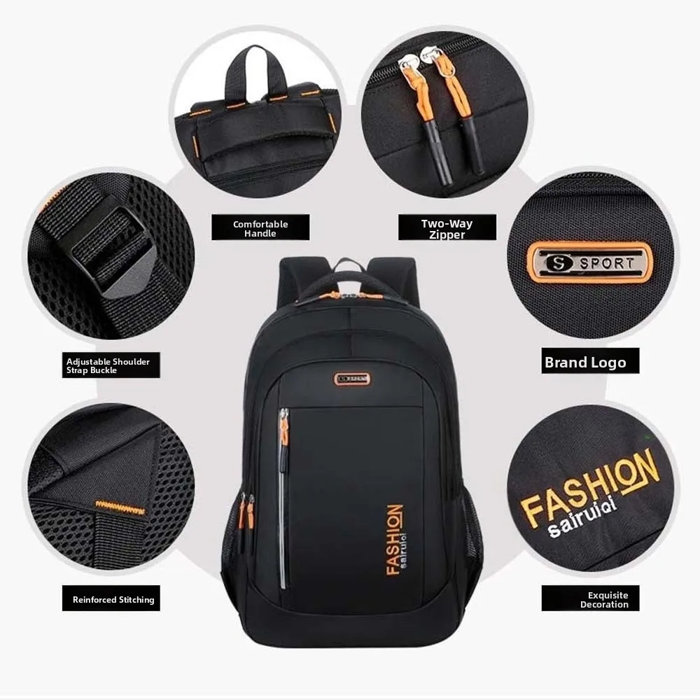 オックスフォード布学生デイパック抗スプラッシュ水コントラストカラー大容量スクールバッグ固定ウェビングポリエステルラップトップバックパック