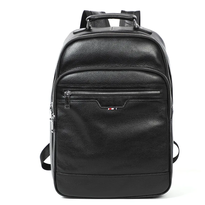 YETTIES Men's New Top Grain Leather Laptop Backpack | Business Casual Genuine Cowhide Daypack | Spacious Commuter Shoulder Bag