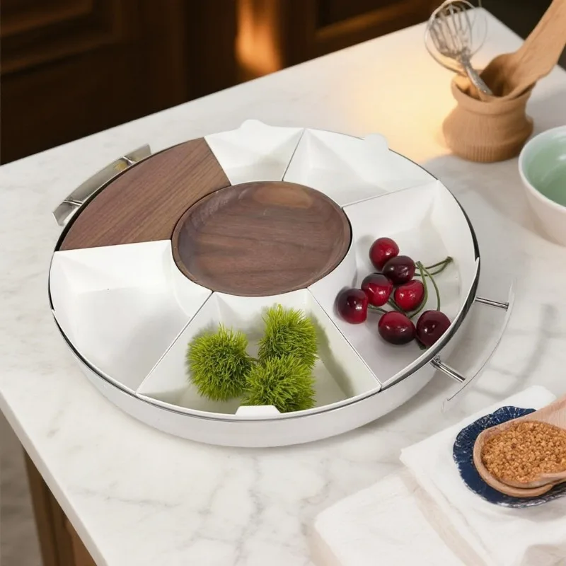 Creative light luxury stainless steel snack tray Western food tray housewarming new home gift storage ornament tea tray