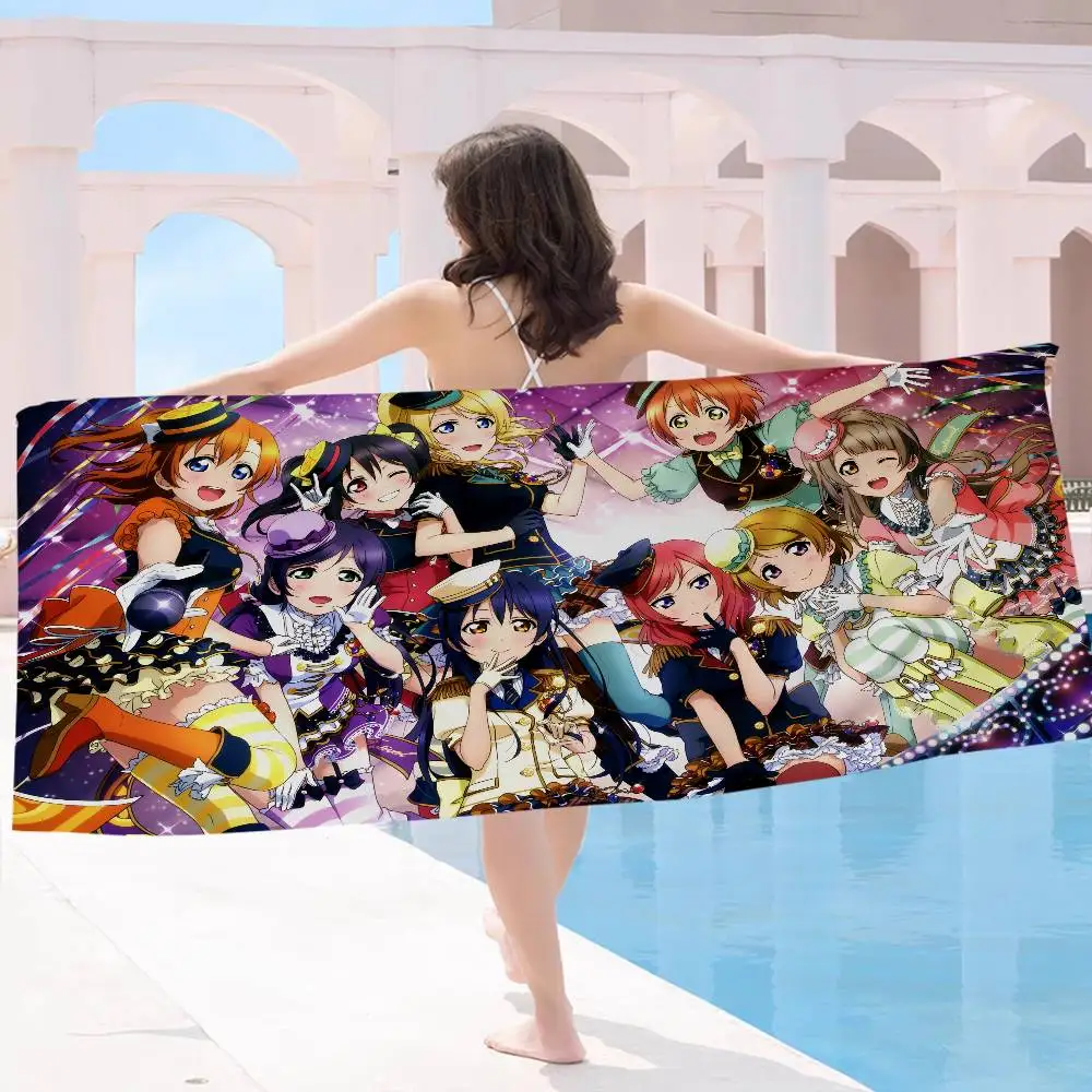 Anime-Link! Gefällt mir! Love Live! Mikrofaser-Strandtuch, saugfähig, schnell trocknend, weich, für Yoga, Schwimmen, Resort, Bergsteigen