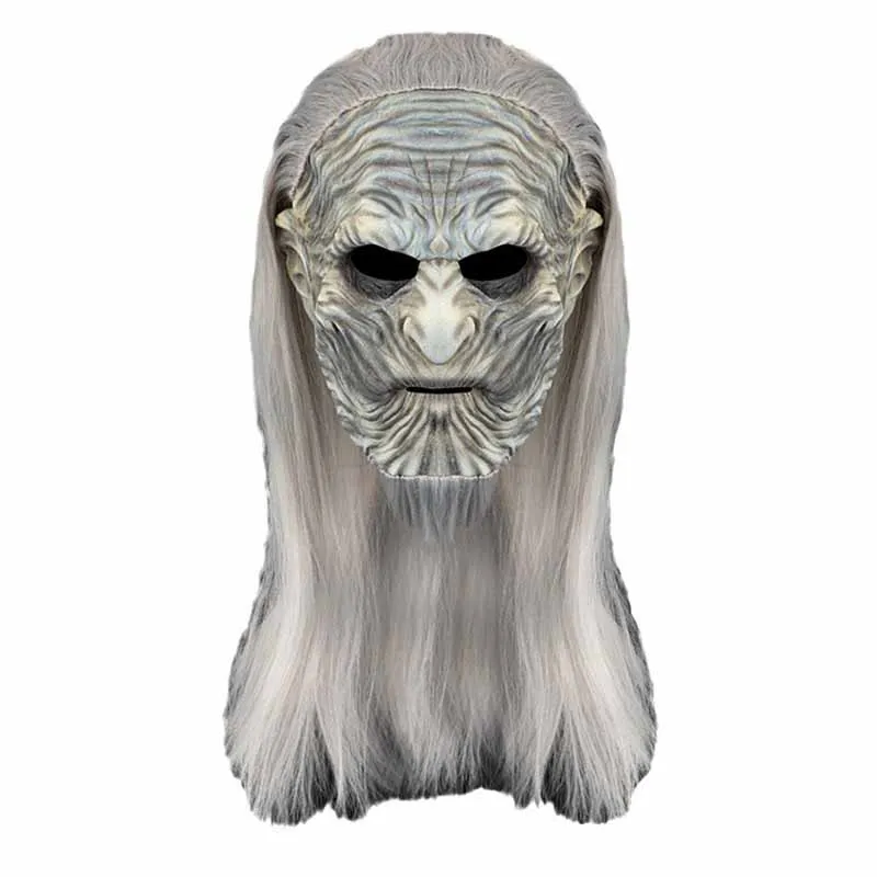 Halloween Latex Mask Horror Headpiece Game Of Thrones White Walkers Night King Ball Masks Haunted House Halloween Cosplay Props view 2